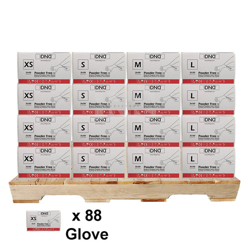 DND Latex Gloves 10/Case - 88/Case per PALLET (W2)