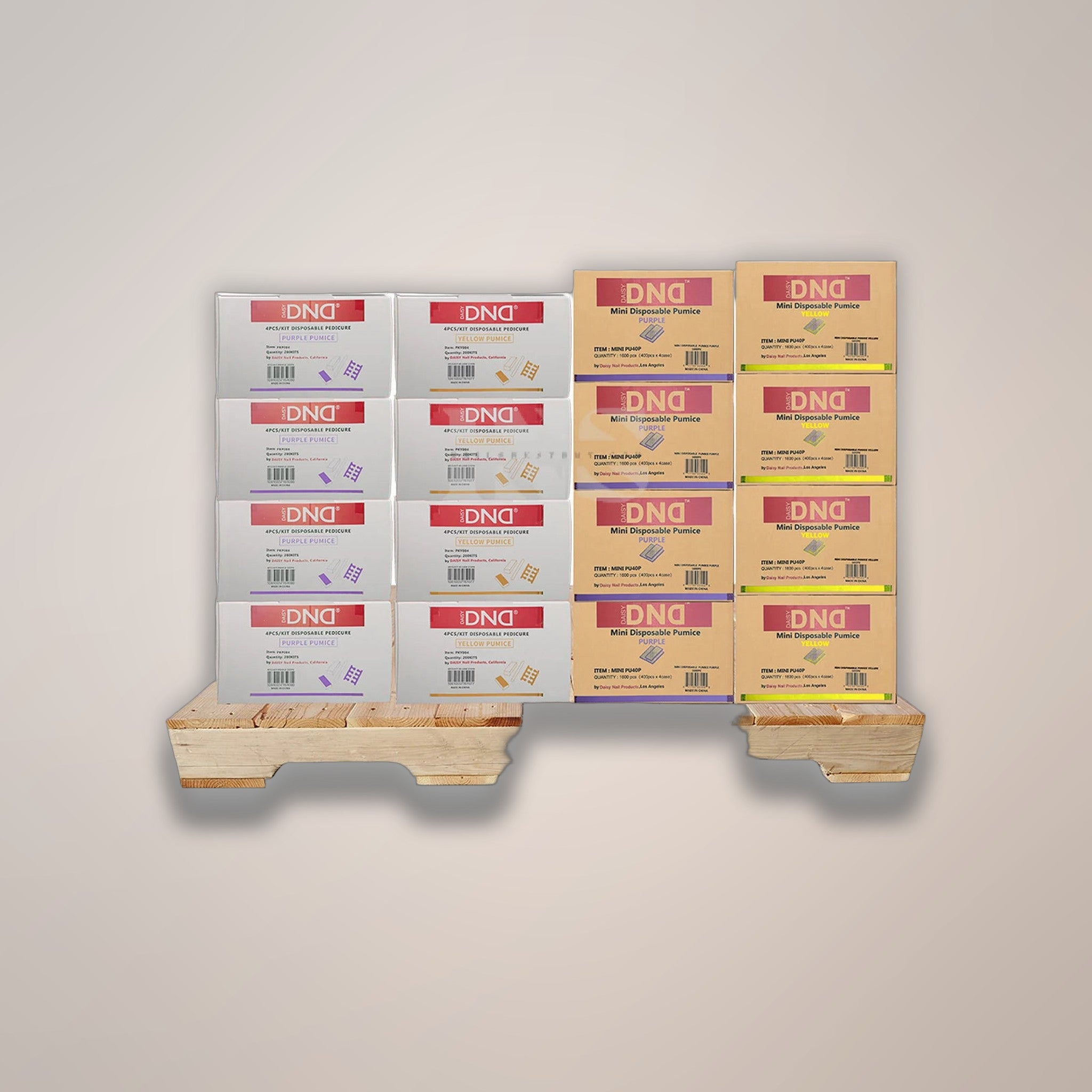 DND Pedicure Kit (30 Boxes) & Mini Pumice (17 Cases) PALLET (W2) Mix #4
