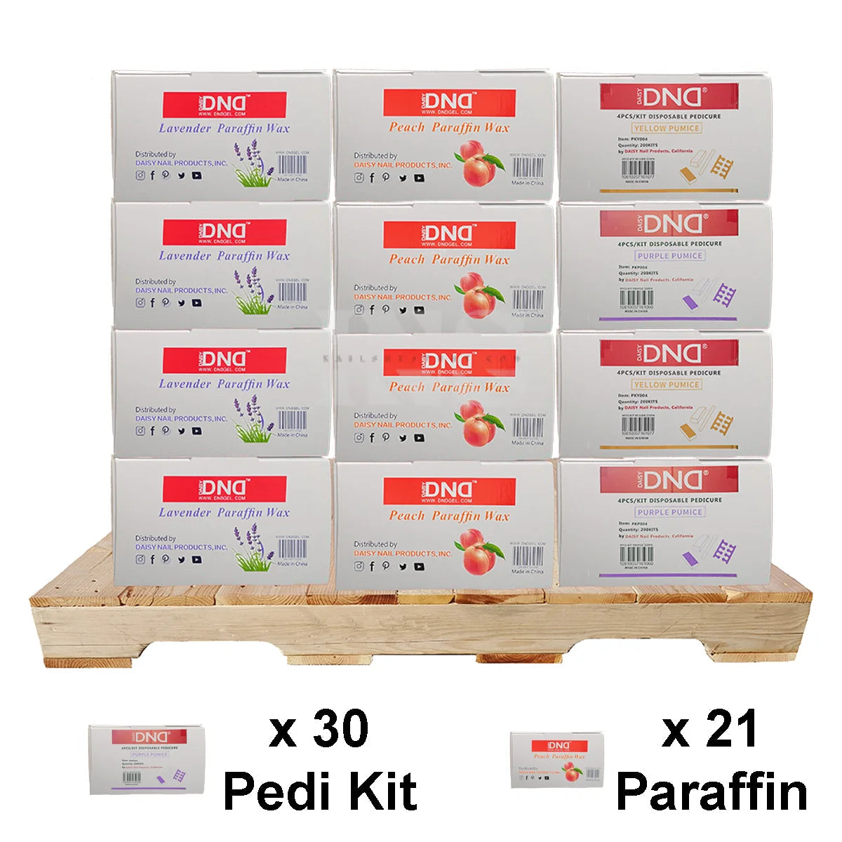 DND Pedi Kit (30 Boxes) & Paraffin Wax (21 Cases) PALLET