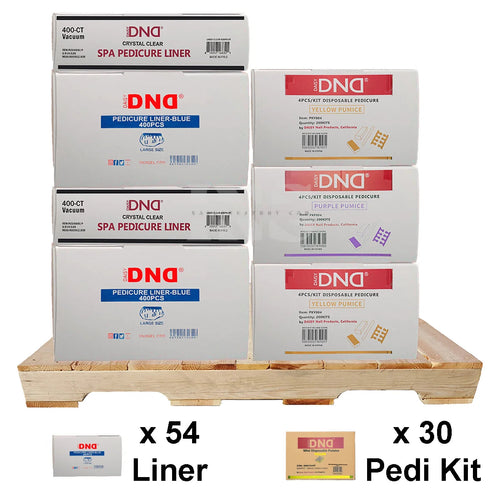 DND Pedi Liner (54 Boxes) & Pedi Kit (30 boxes) PALLET (W2)