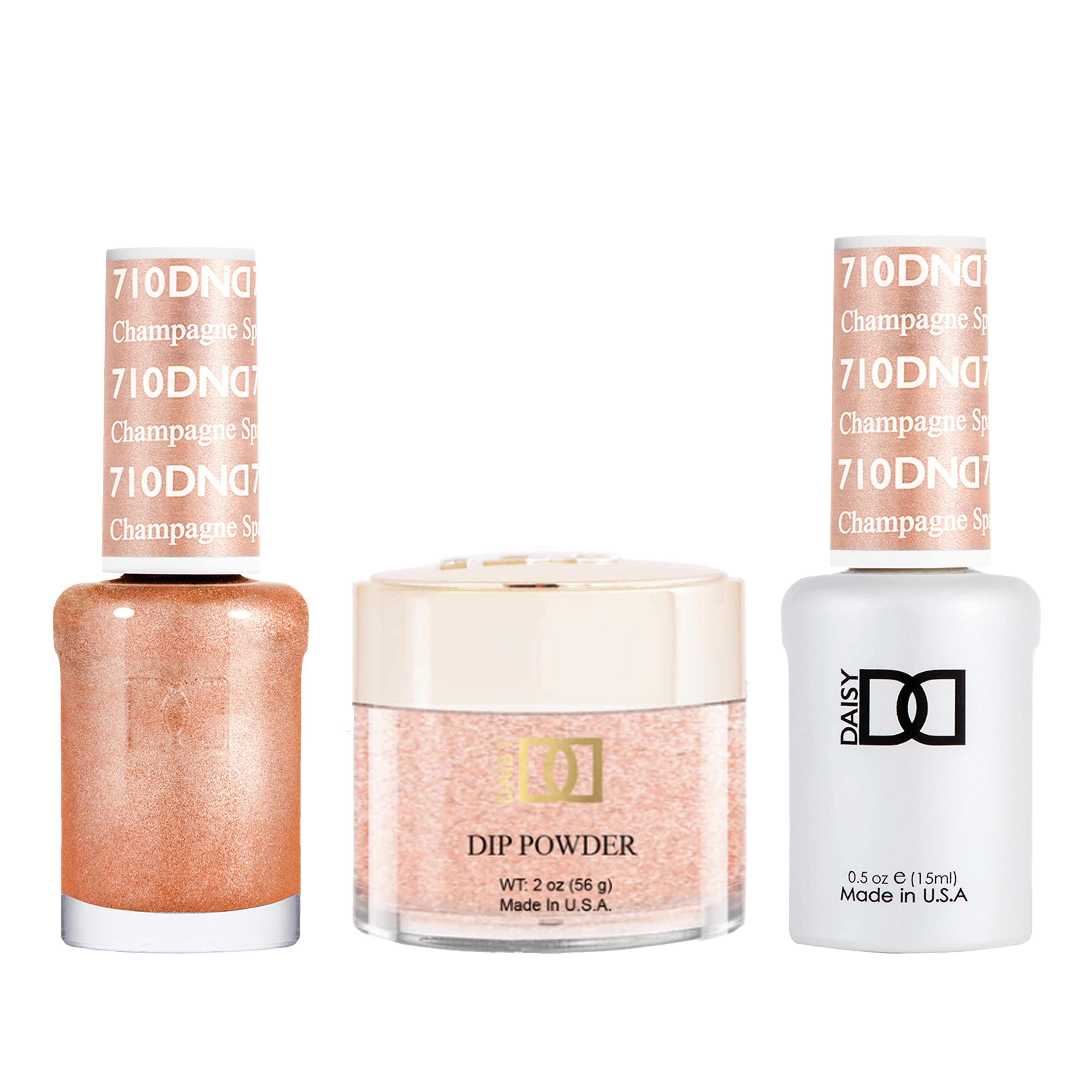 Dnd trio - 710 champagne sparkles - gel polish