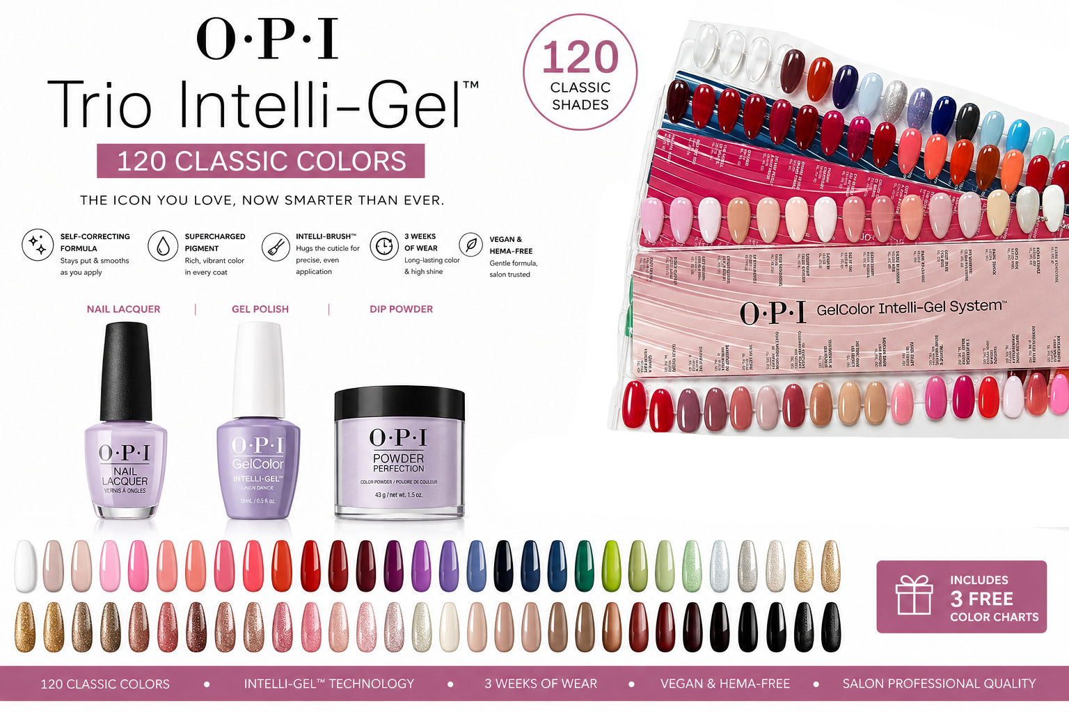 OPI Trio 120 Intelli-Gel Colors (W2)