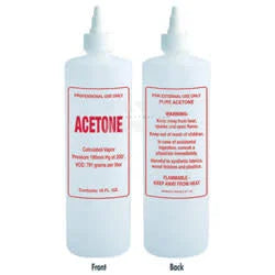 Empty Plastic Bottle Acetone - 16 oz