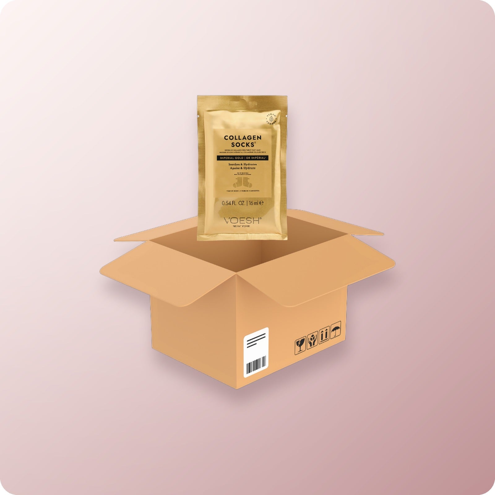 VOESH Collagen Mask Socks - Imperial 24K Gold 60/Box