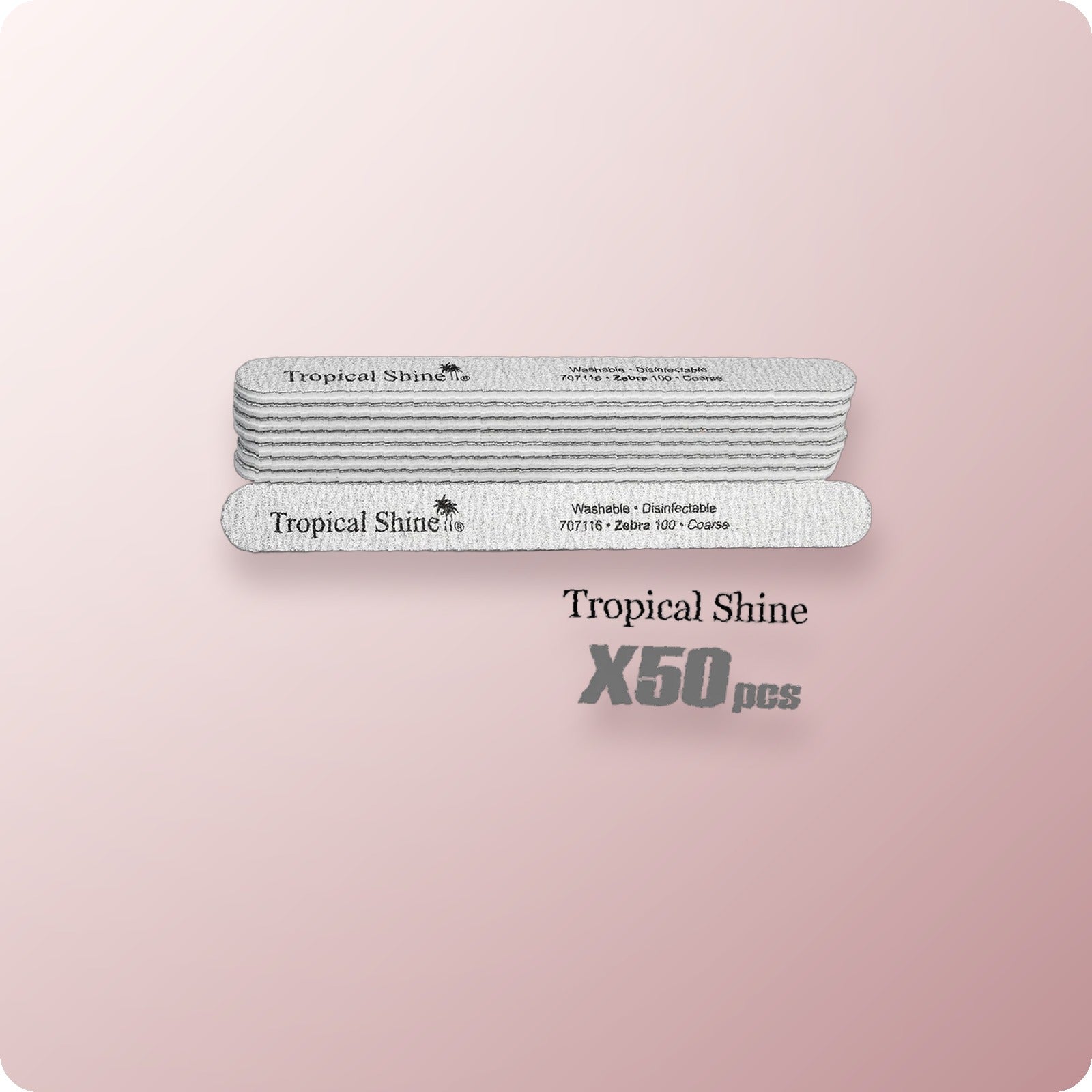 TROPICAL SHINE Nail File Zebra 100/100 50/pk