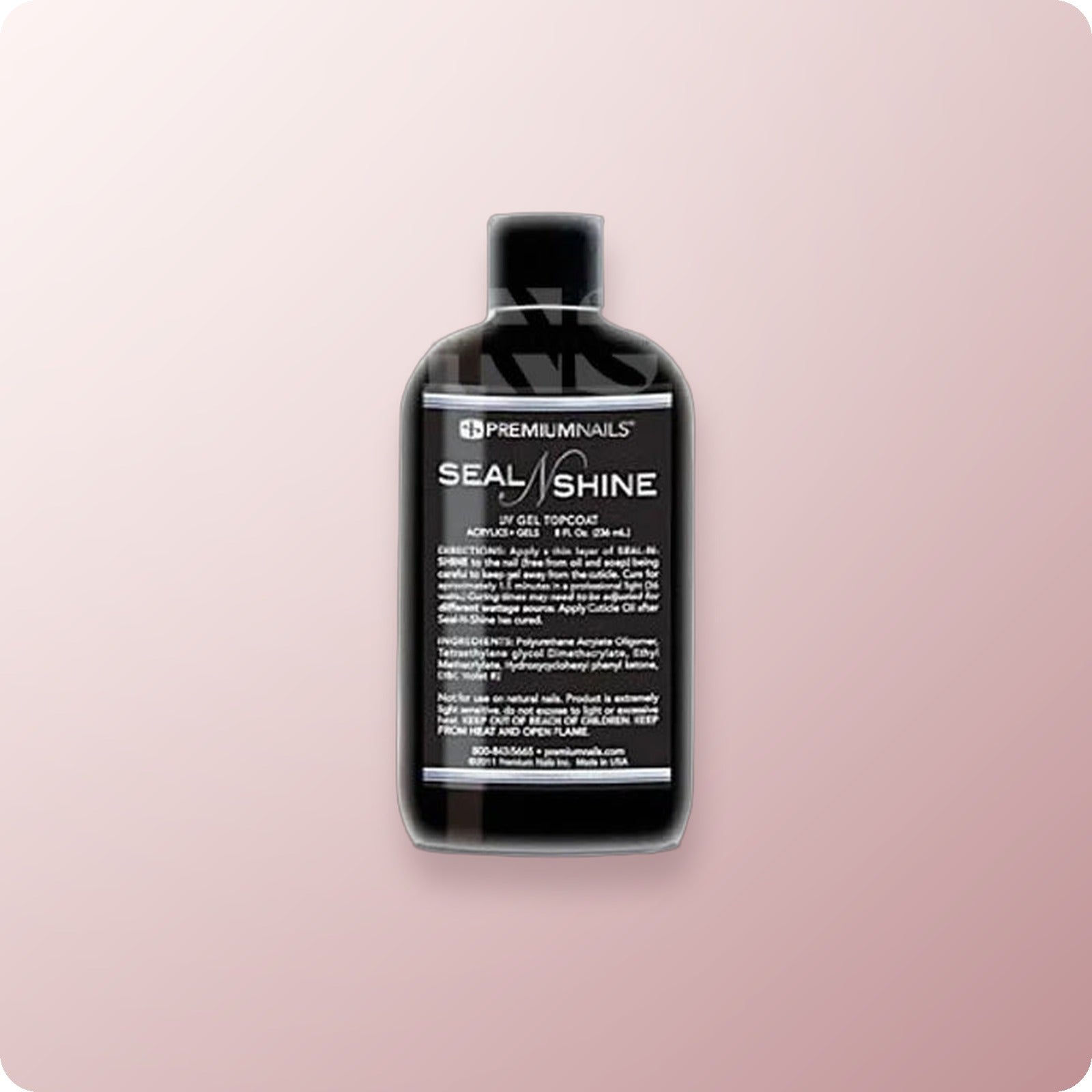 PREMIUM Seal-N-Shine UV Gel Top Coat for Acrylic 8 oz
