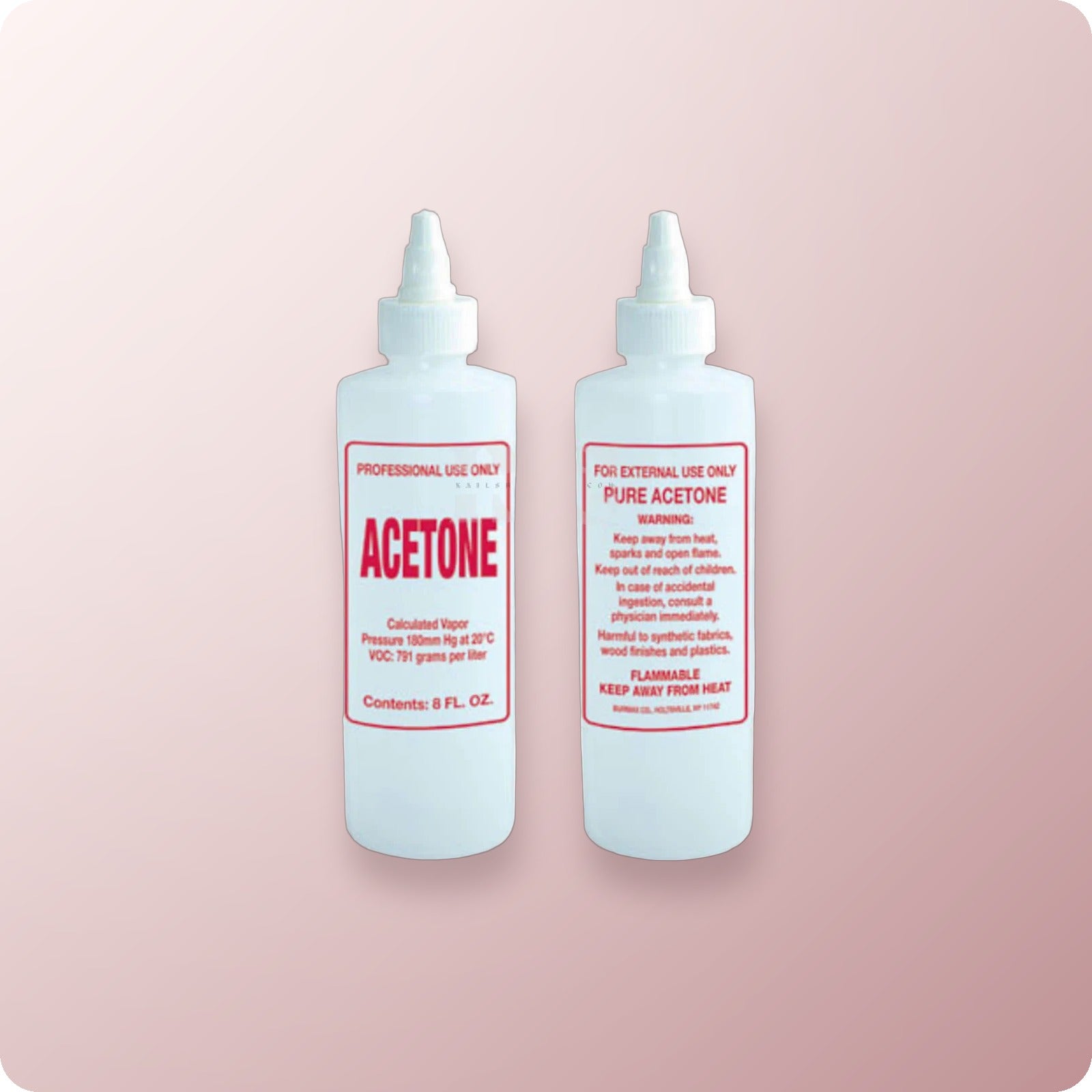 Empty Plastic Bottle Acetone - 8 oz