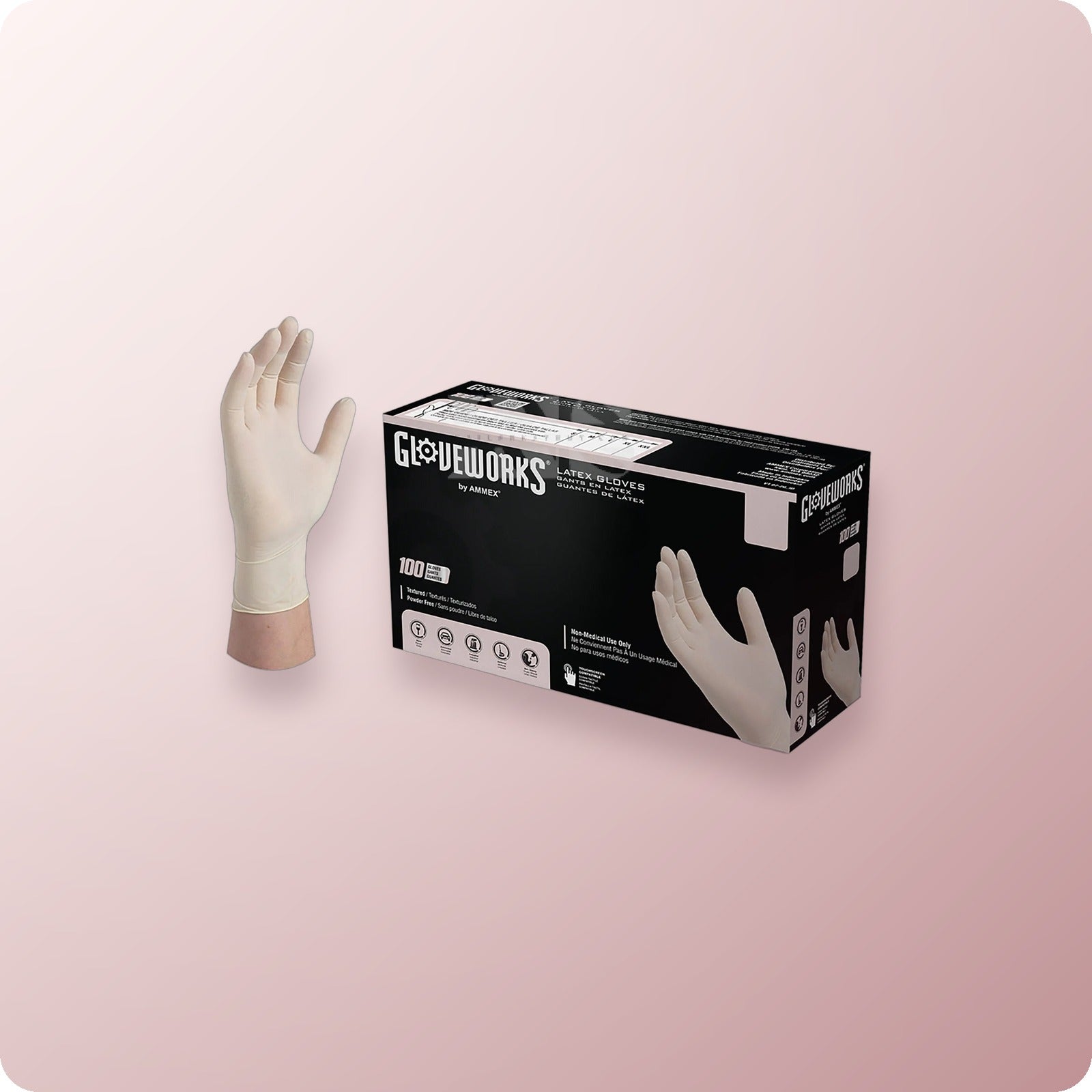 GLOVEWORKS Latex Gloves Medium SINGLE
