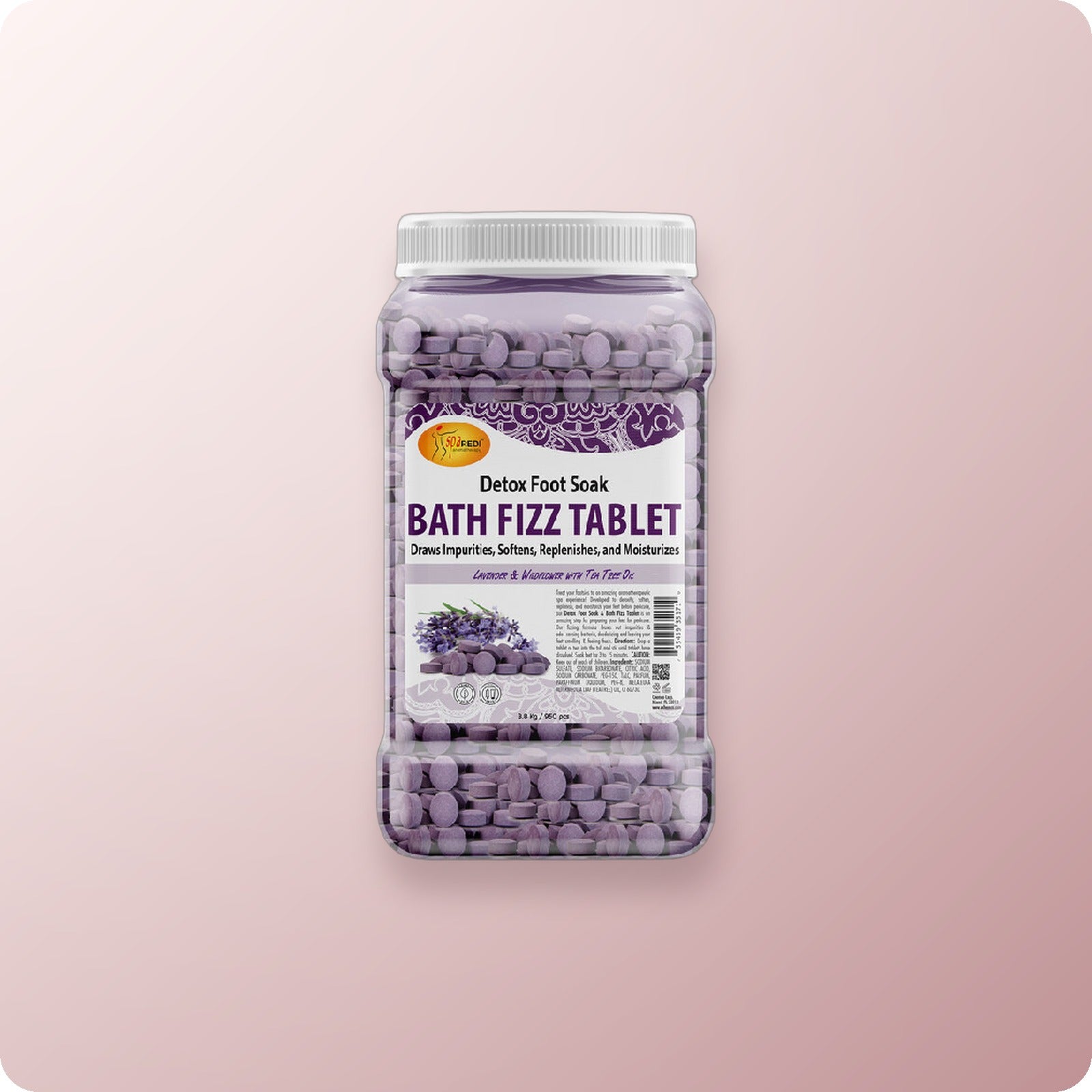 SPA REDI Bath Fizz Tablets Lavender Gallon 4/Box