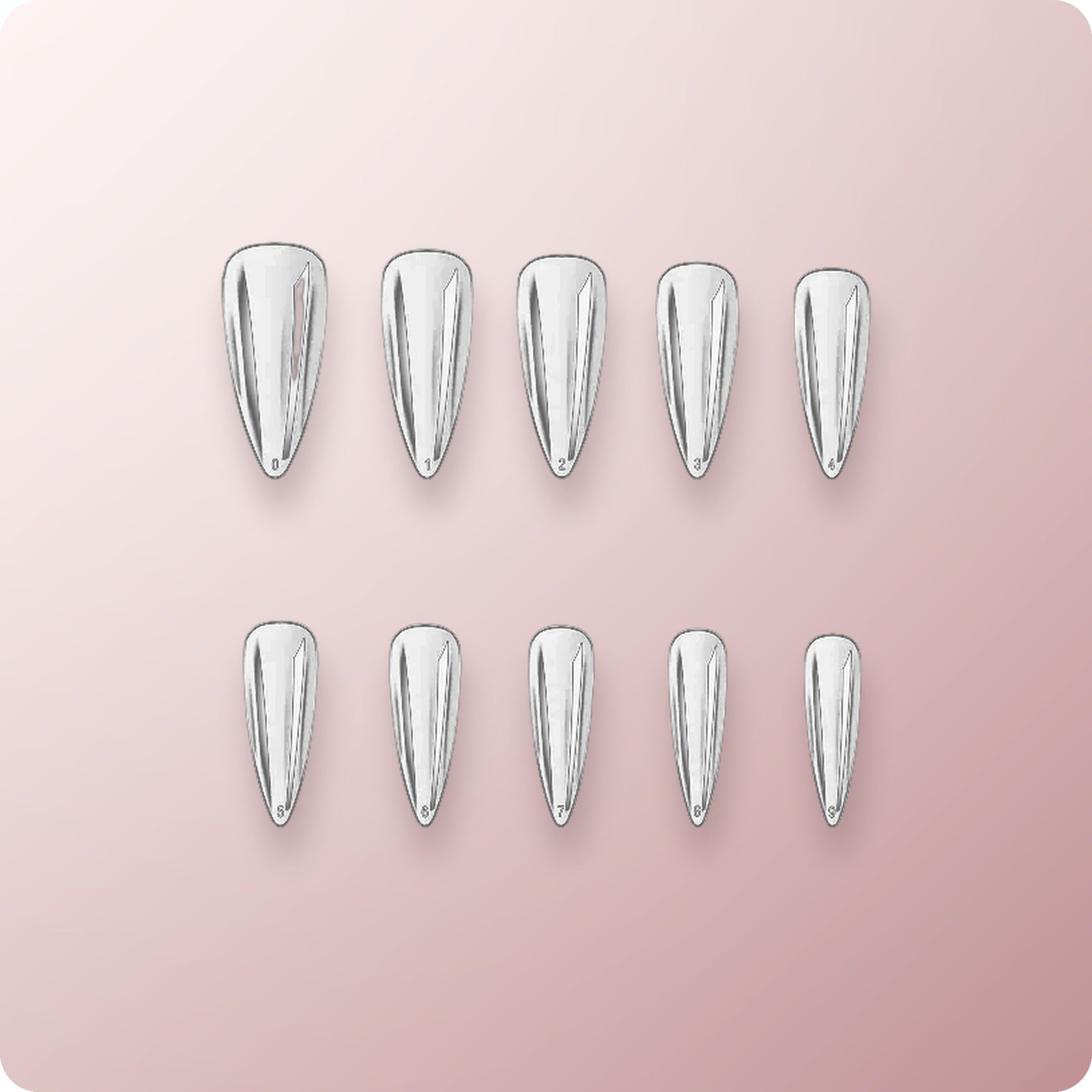 USN Tips Stiletto - Clear 10/pack