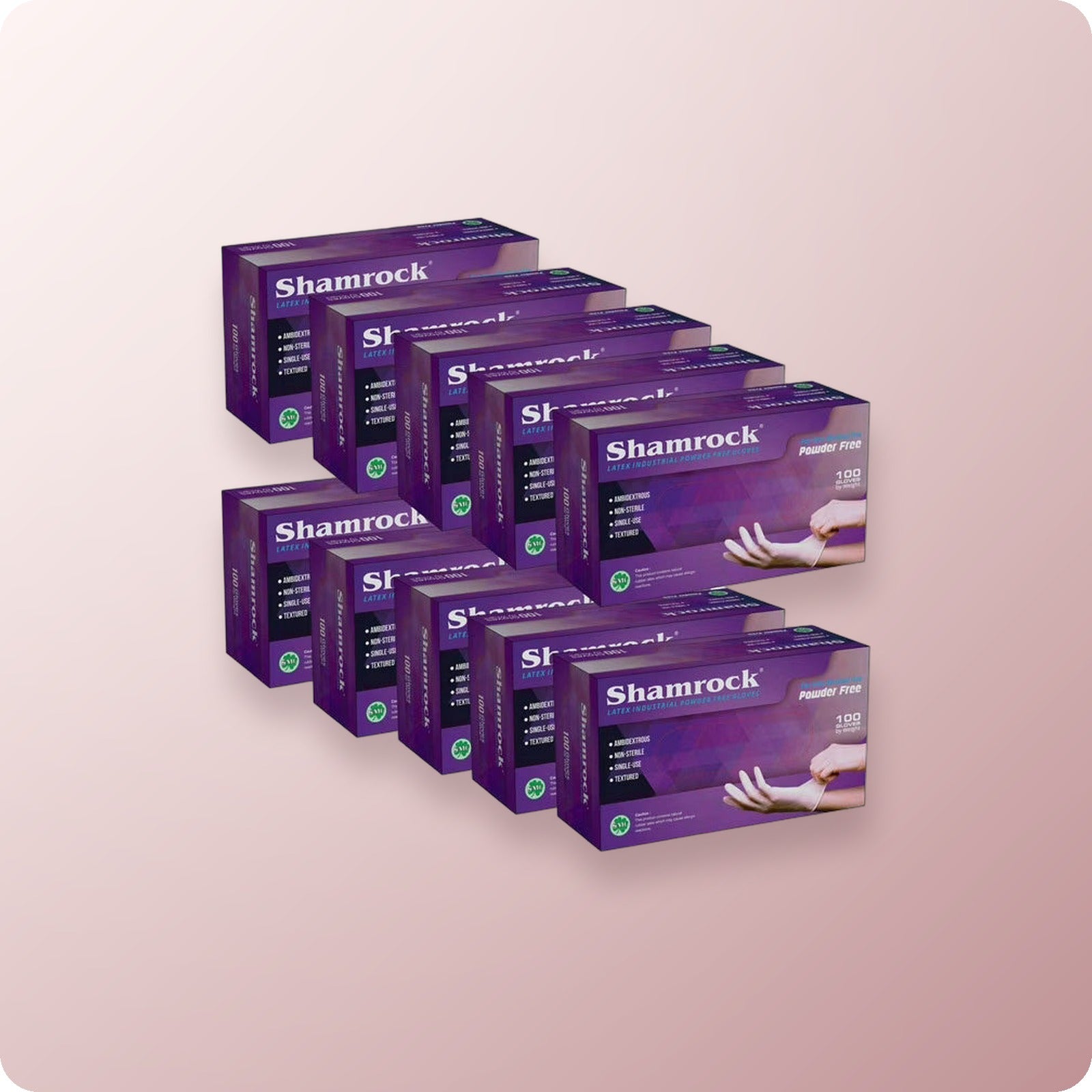 SHAMROCK 60600 Series Powder Free Latex Gloves 10/Box