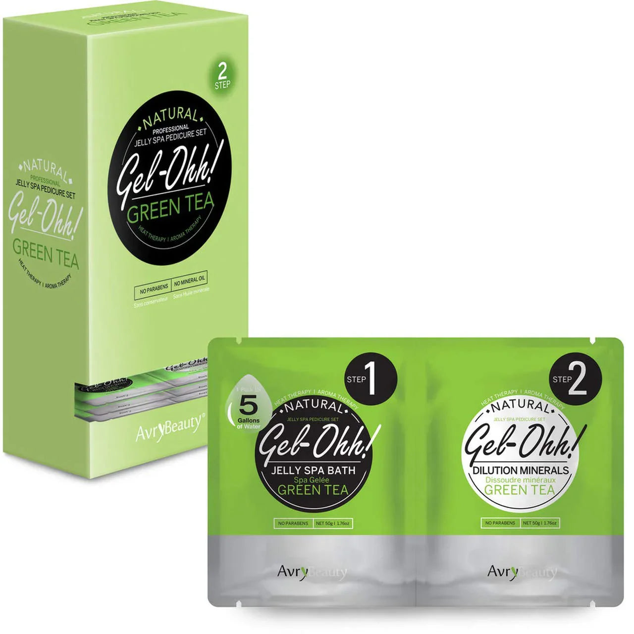 Gel-ohh! Jelly spa pedi 30/box - green tea - pedicure kit