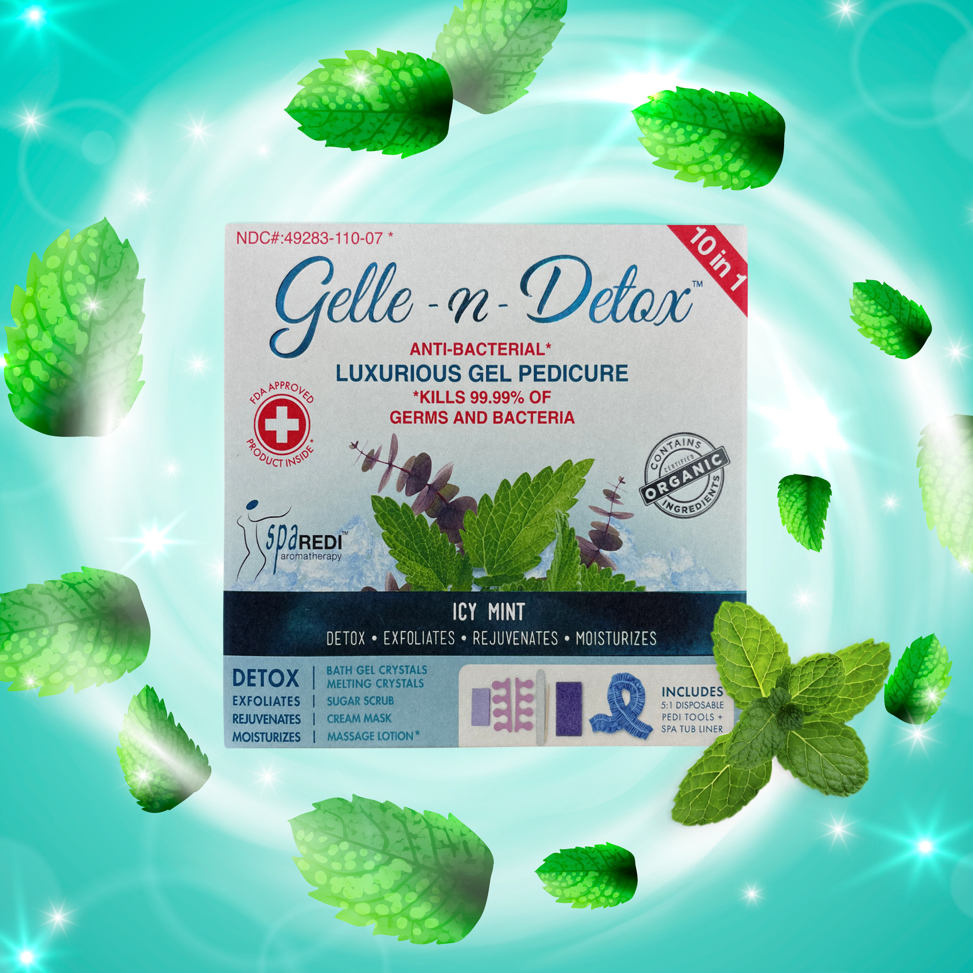 Gelle-n-detox - jelly spa 10 in 1 - mint - spa treatment
