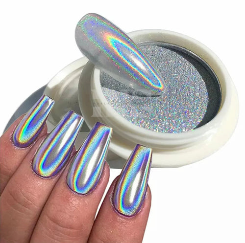 Holographic Chrome Silver Powder - Nail Art Accessory