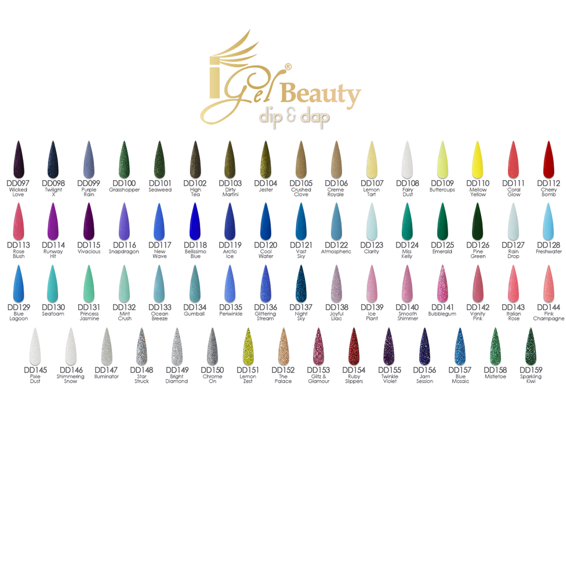 Igel dip & dap dip 247 collection (1-247) free chart - nail