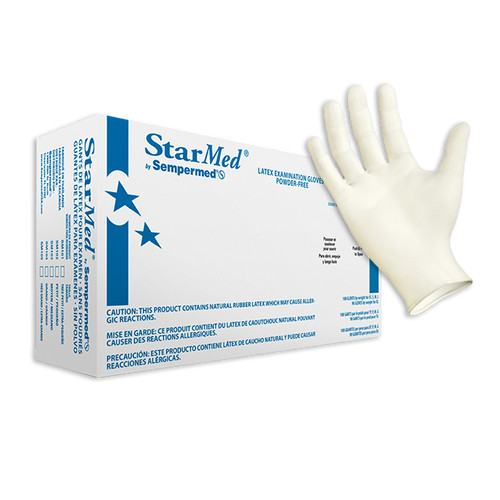 StarMed Latex Powder Free Gloves XSmall 10/Box