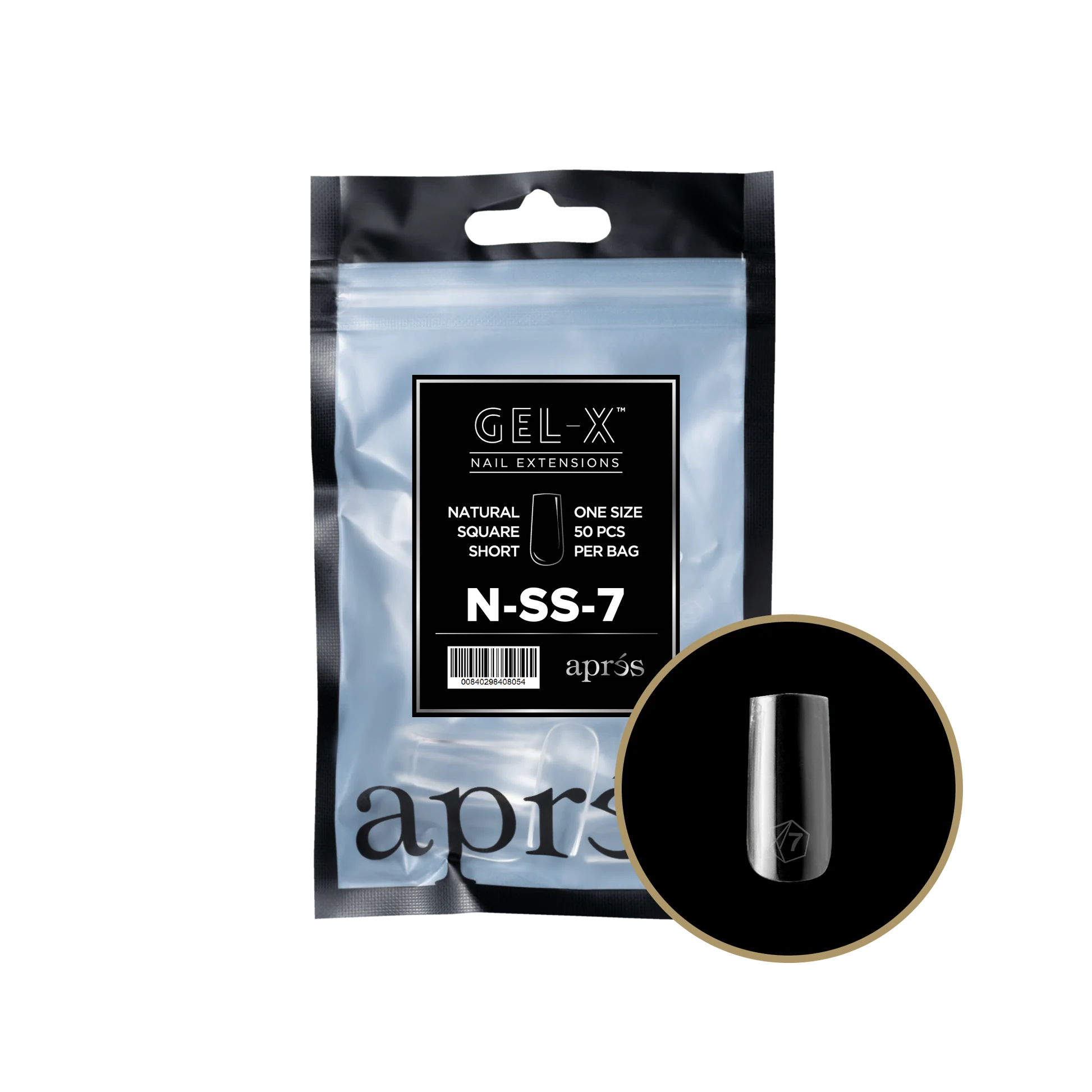 APRES Gel-X Natural Square Short 2.0 Refill Bag Size 7