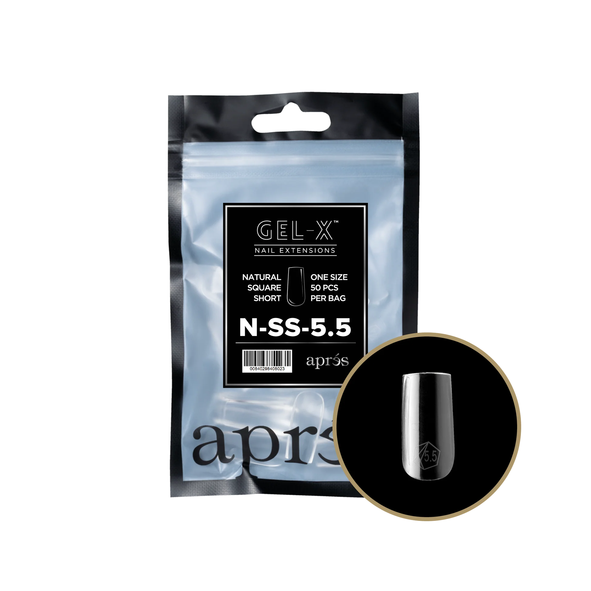 APRES Gel-X Natural Square Short 2.0 Refill Bag Size 5.5