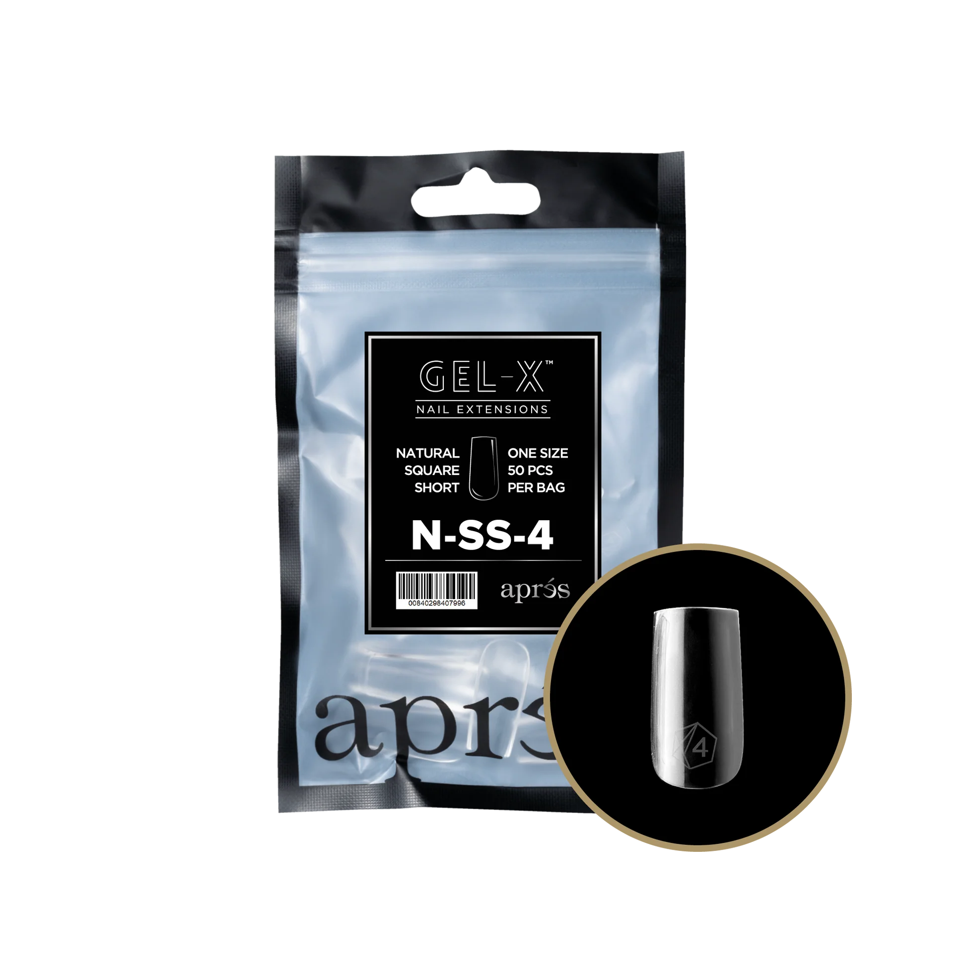 APRES Gel-X Natural Square Short 2.0 Refill Bag Size 4