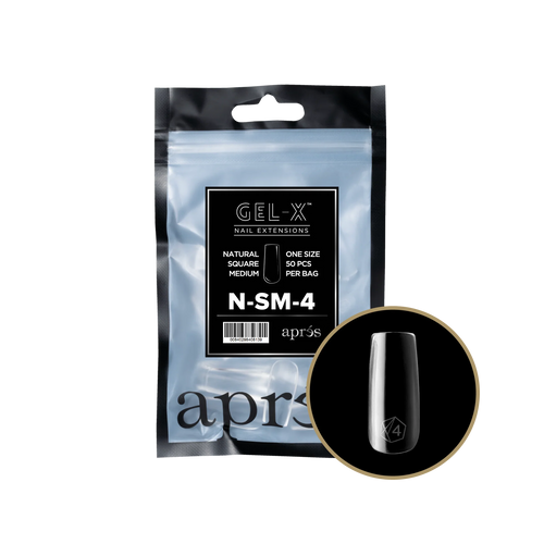 APRES Gel-X Natural Square Medium 2.0 Refill Bag Size 4