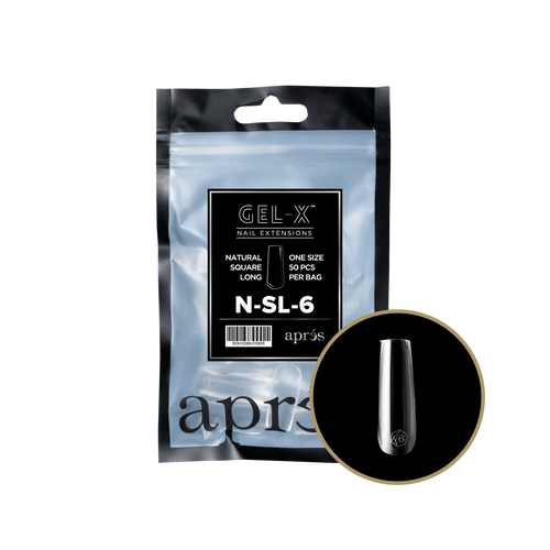 APRES Gel-X Natural Square Long 2.0 Refill Bag Size 6