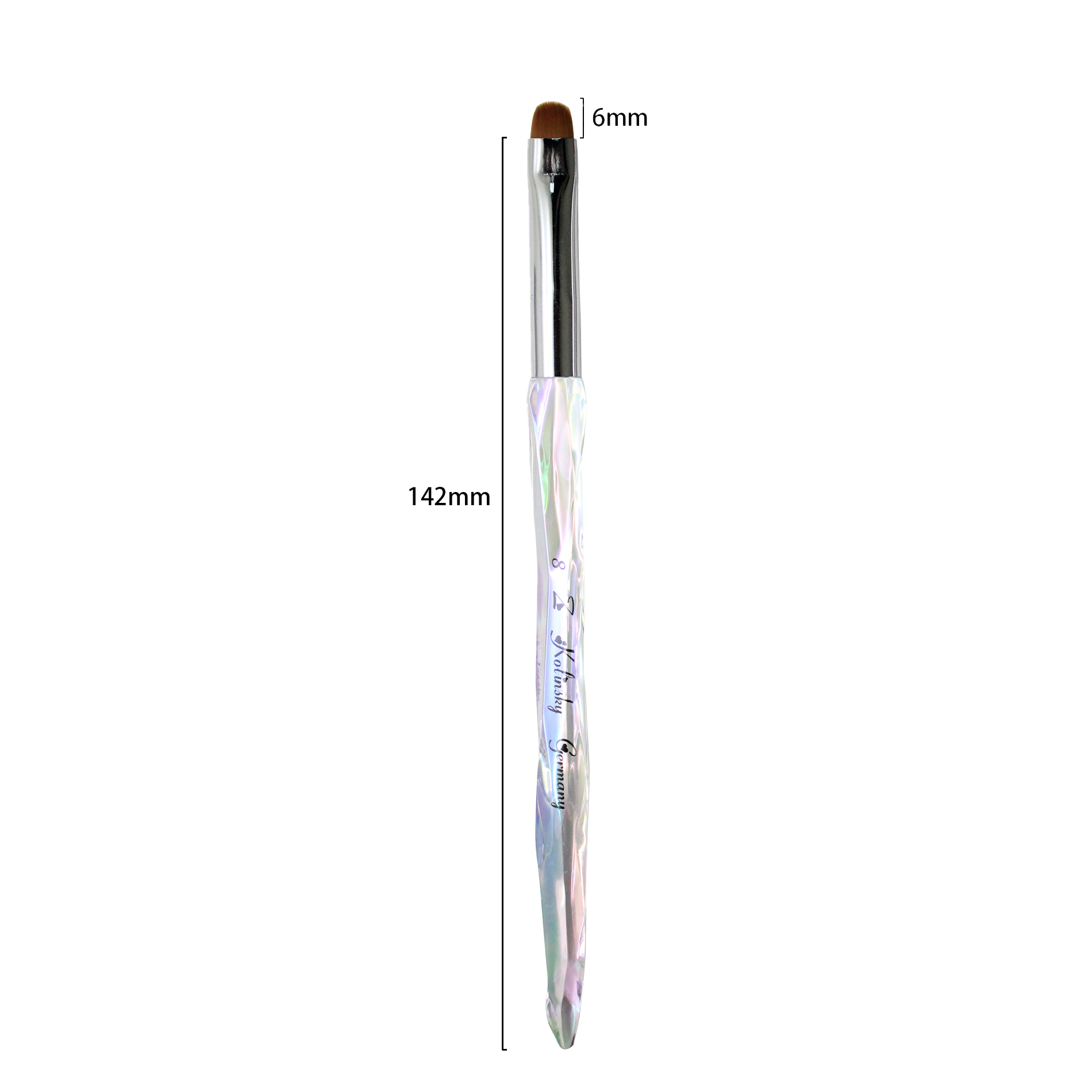 Jkio french z brushes - crystal handle - size 8 - nail art