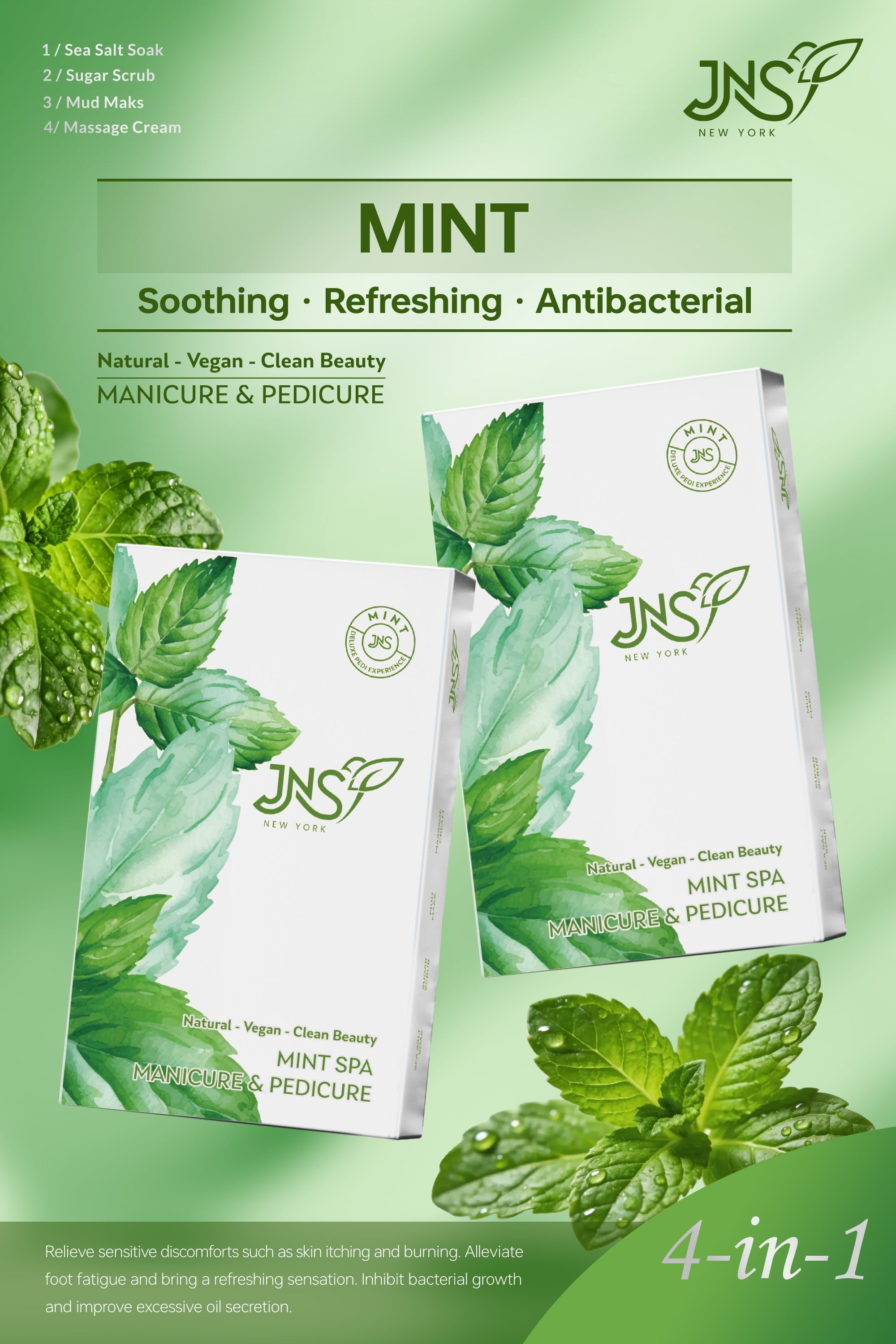 Jns 4 step pedi kit - single - mint