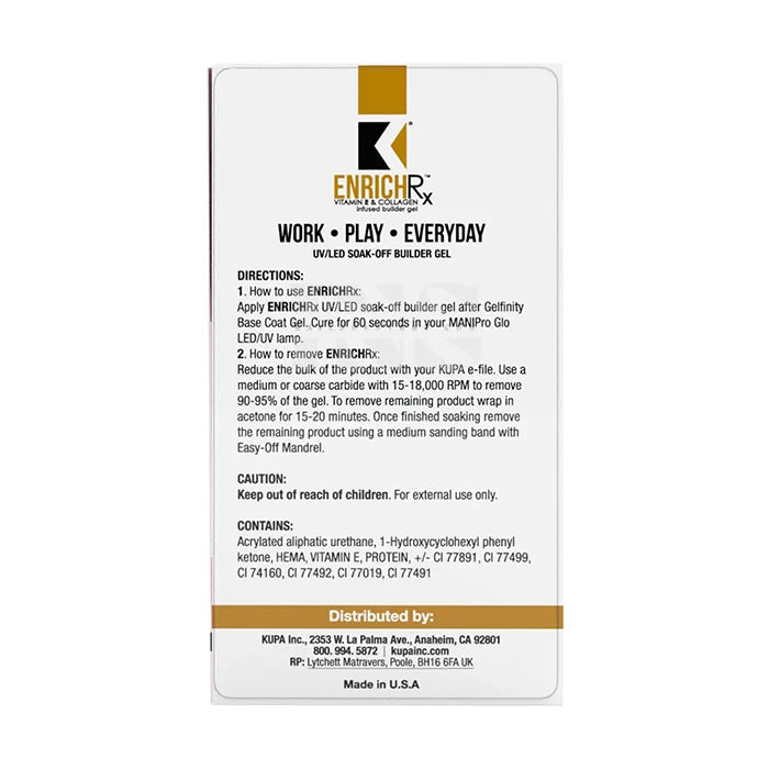 KUPA Gelfinity EnrichRx Builder Gel - Ultra Clear - 0.57 oz