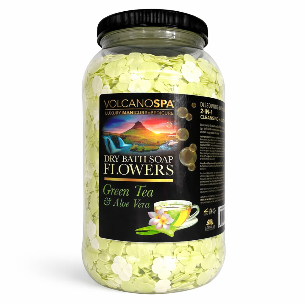 La palm dry bath soap flowers gallon 4/box - green tea