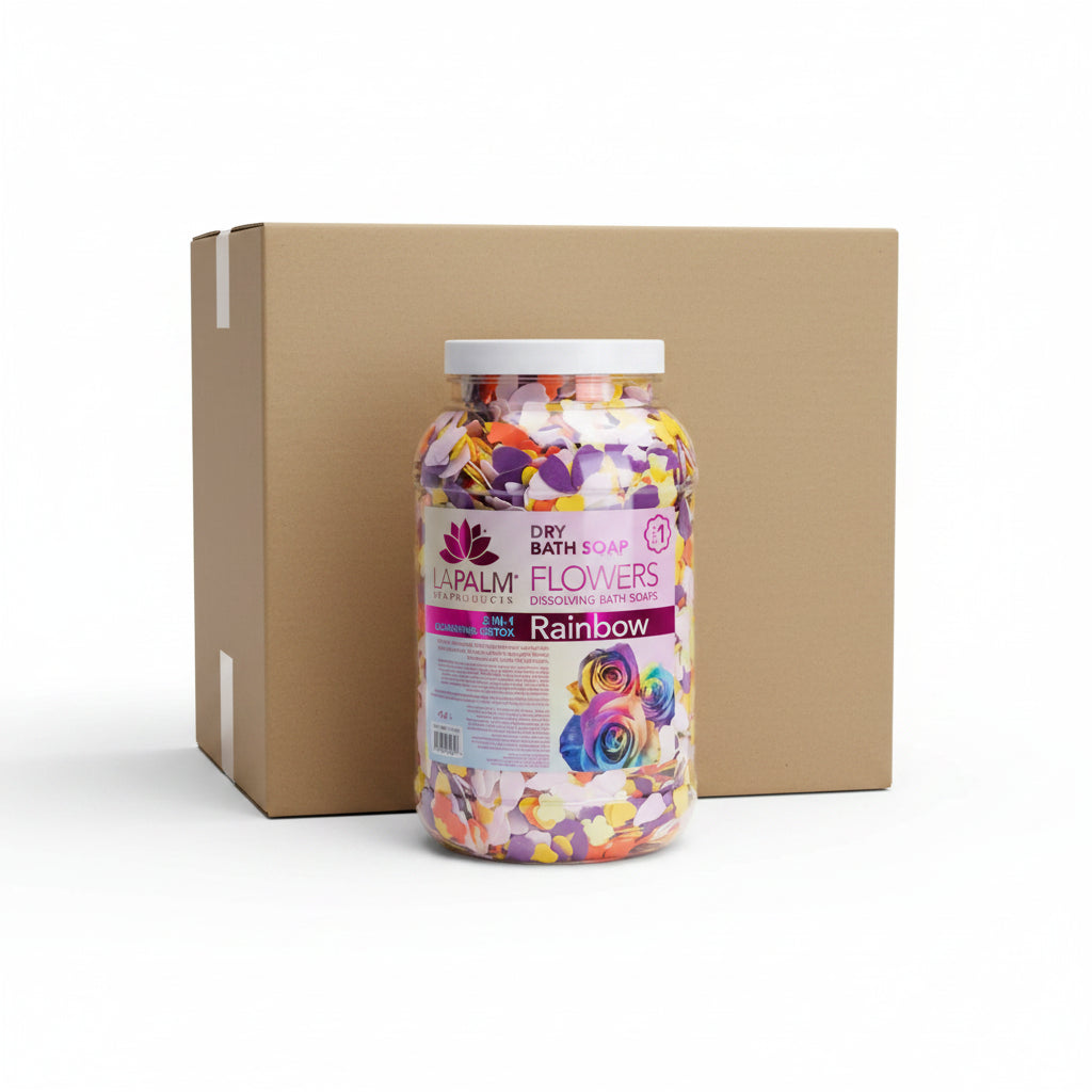 LA PALM Dry Bath Soap Flowers Gallon - Rainbow - Spa