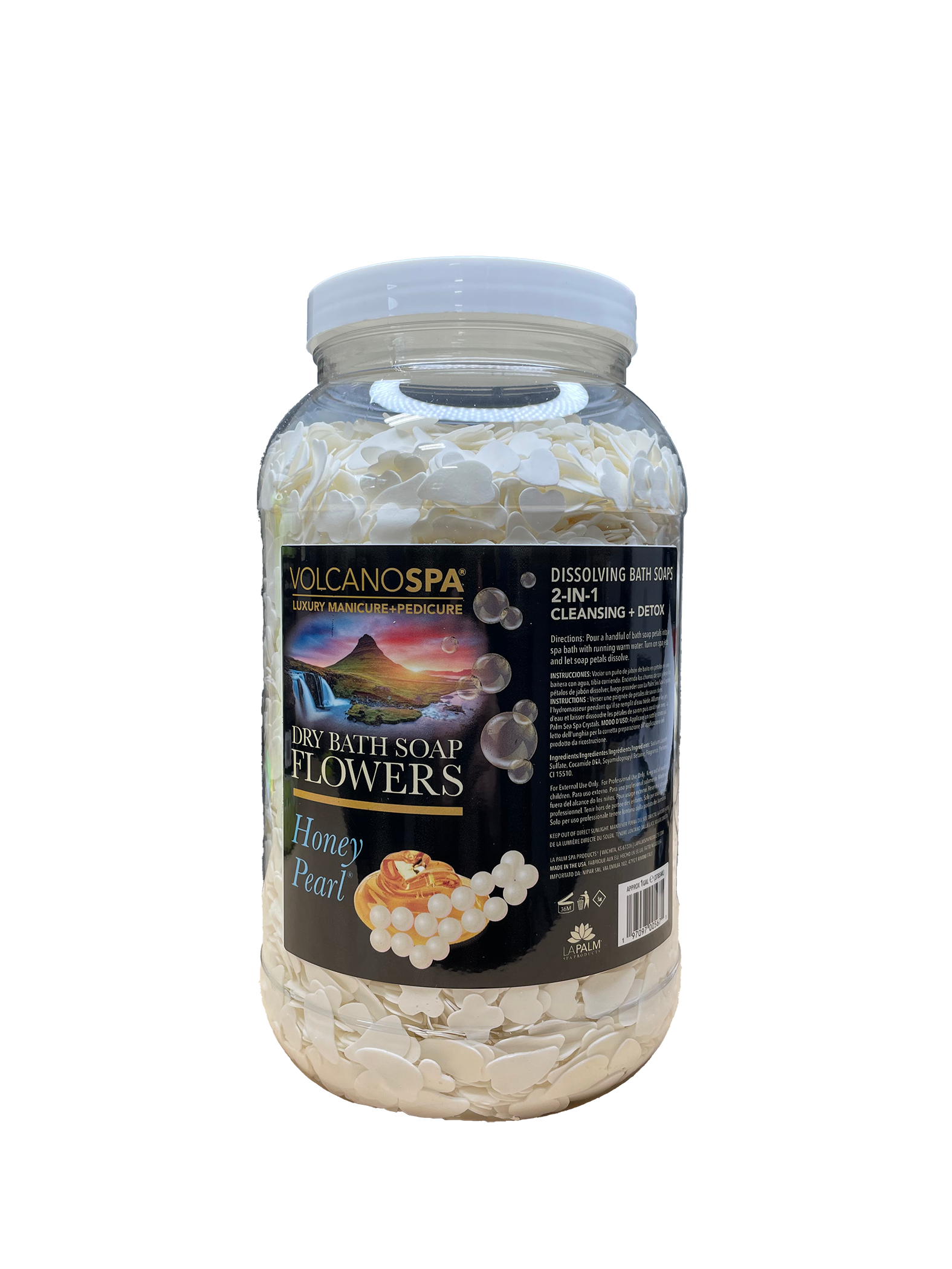 La palm dry bath soap flowers gallon 4/box - honey pearl