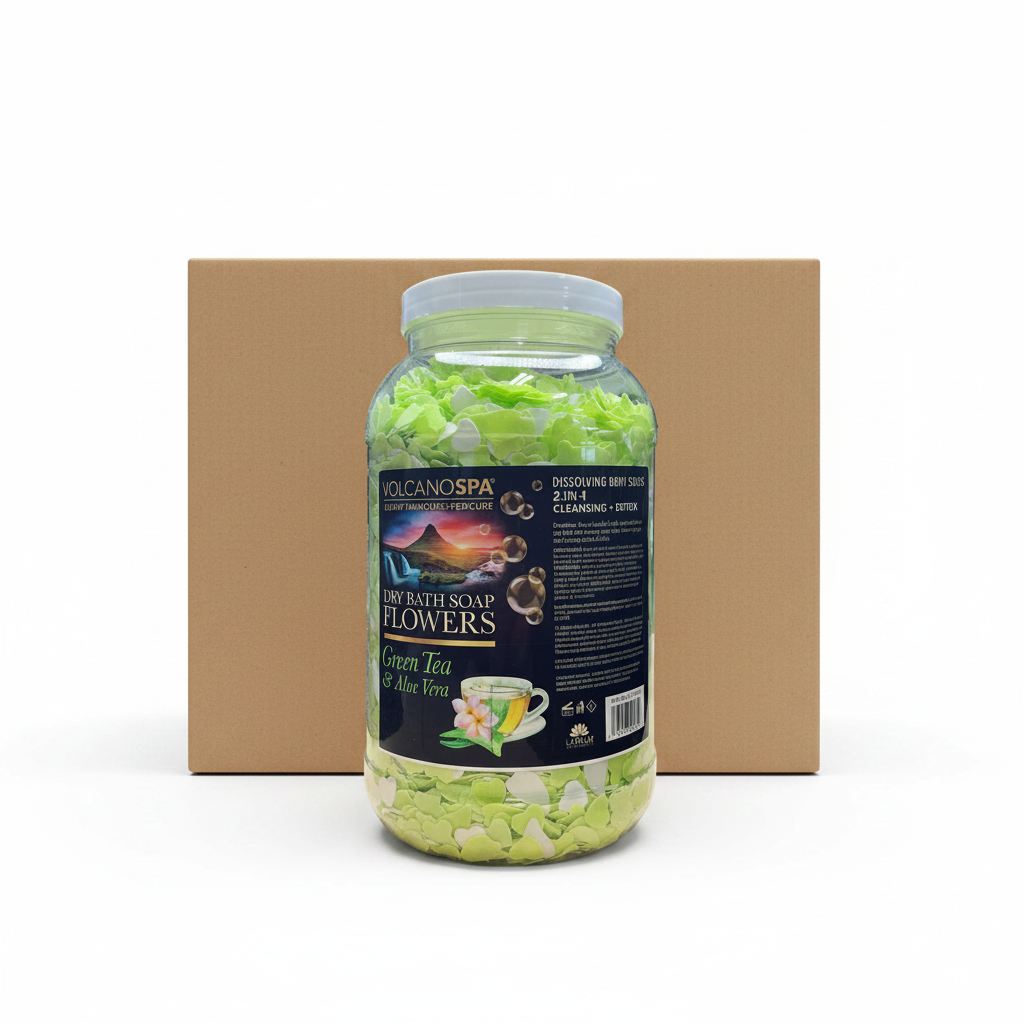 La palm dry bath soap flowers gallon 4/box - green tea