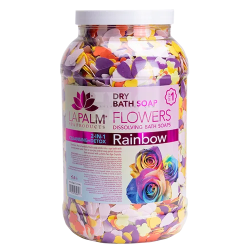LA PALM Dry Bath Soap Flowers Gallon - Rainbow - Spa