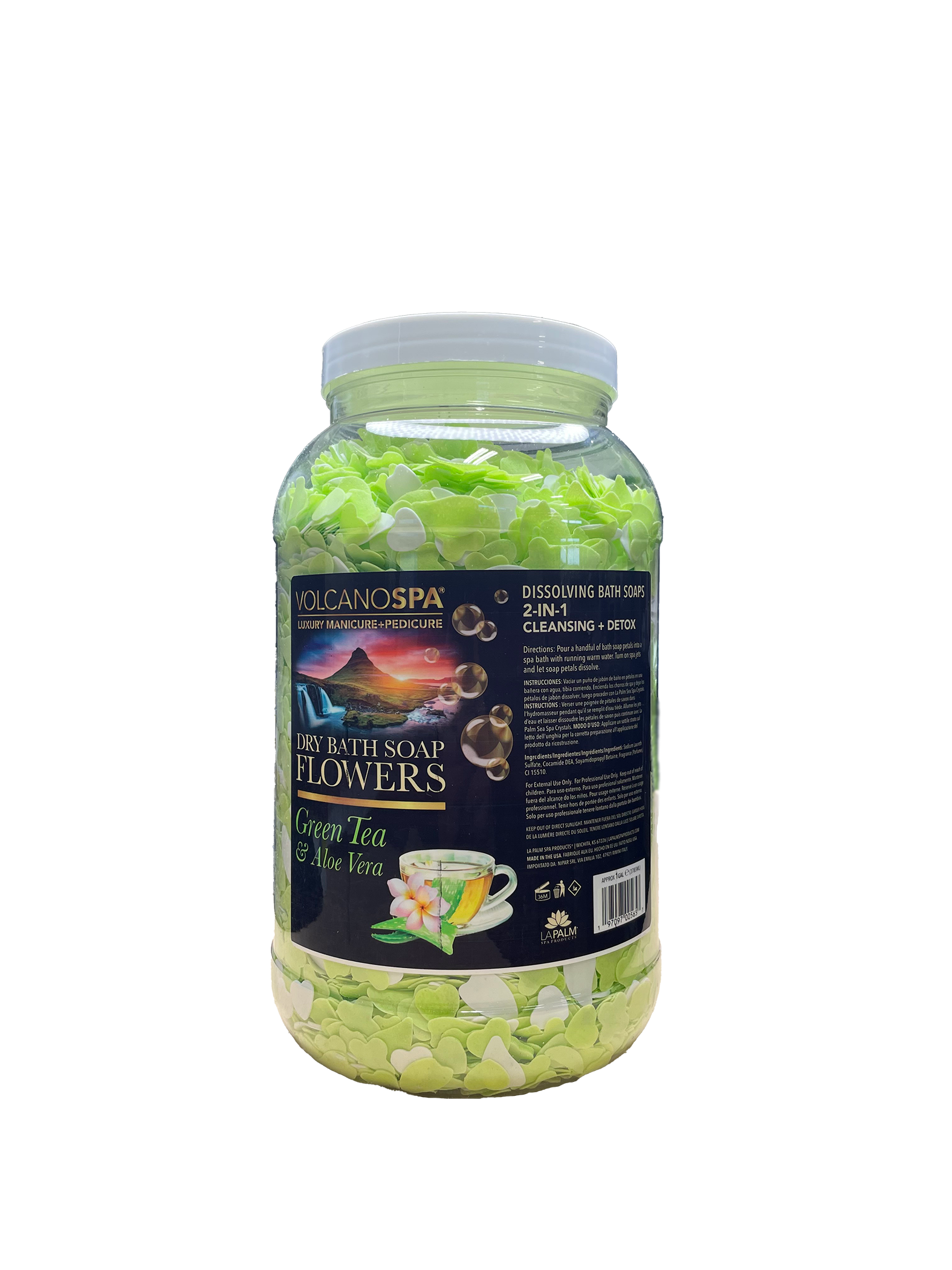 La palm dry bath soap flowers gallon single - green tea