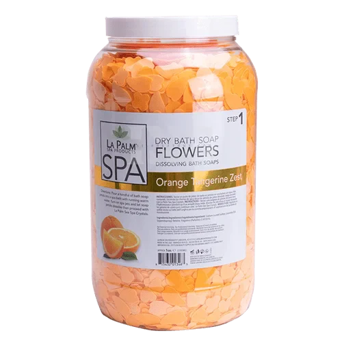 LA PALM Dry Bath Soap Flowers Gallon - Orange Tangerine Zest