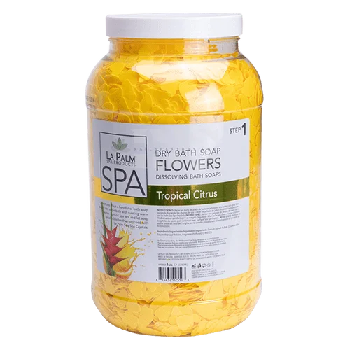 LA PALM Dry Bath Soap Flowers Gallon - Tropical Citrus - Spa