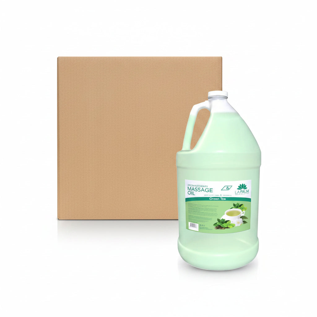 LA PALM Massage Oil Green Tea Gallon 4/Box - Spa Treatment