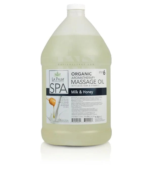 LA PALM Massage Oil Milk & Honey Gallon 4/Box - Spa