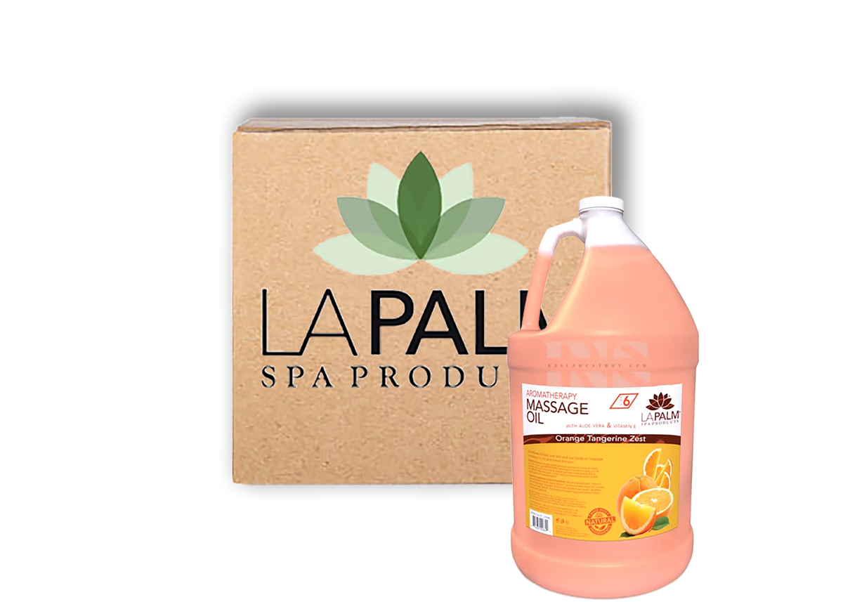 LA PALM Massage Oil Orange Tangerine Zest Gallon 4/Box