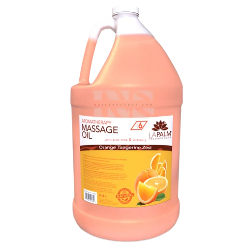 LA PALM Massage Oil Orange Tangerine Zest Gallon 4/Box