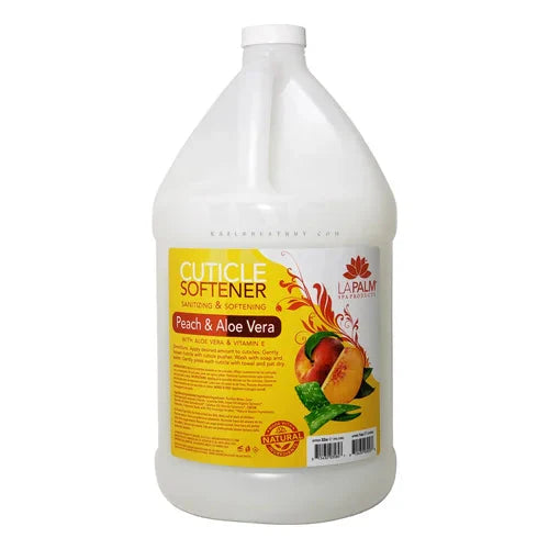 LA PALM Organic Cuticle Softener Peach & Aloe Gallon 4/Box -