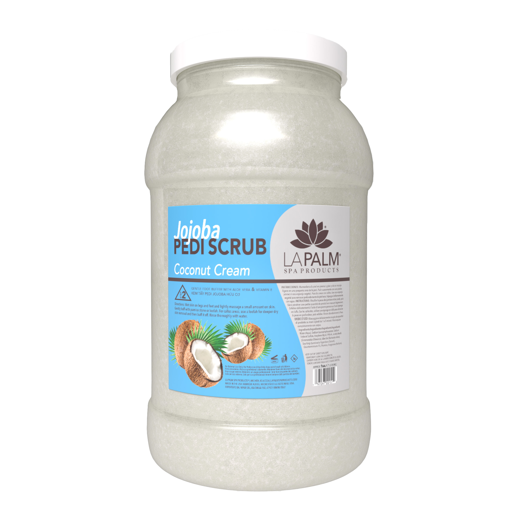 La palm pedi scrub gel gallon 4/box - coconut cream