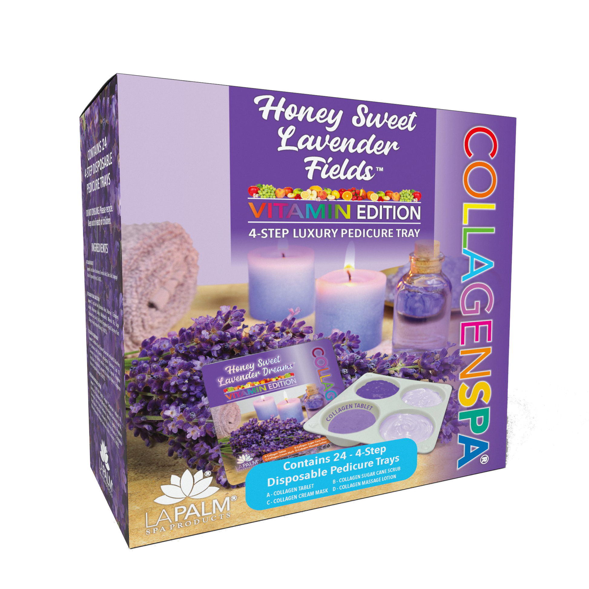 La palm pedicure tray 24/box - lavender
