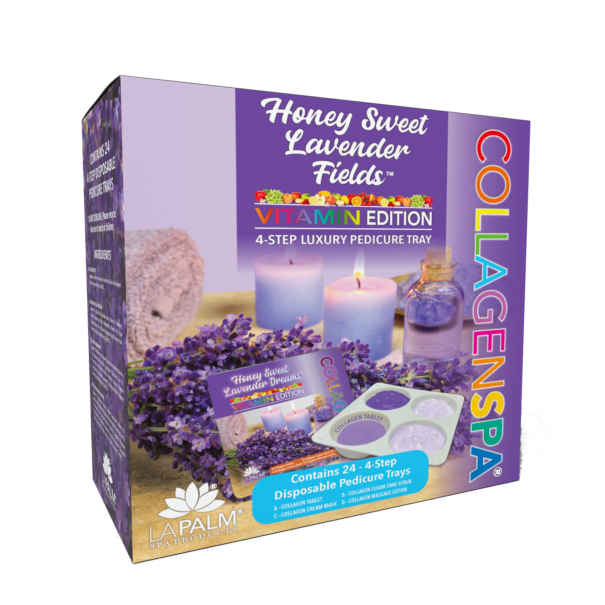 La palm pedicure tray 24/box - lavender