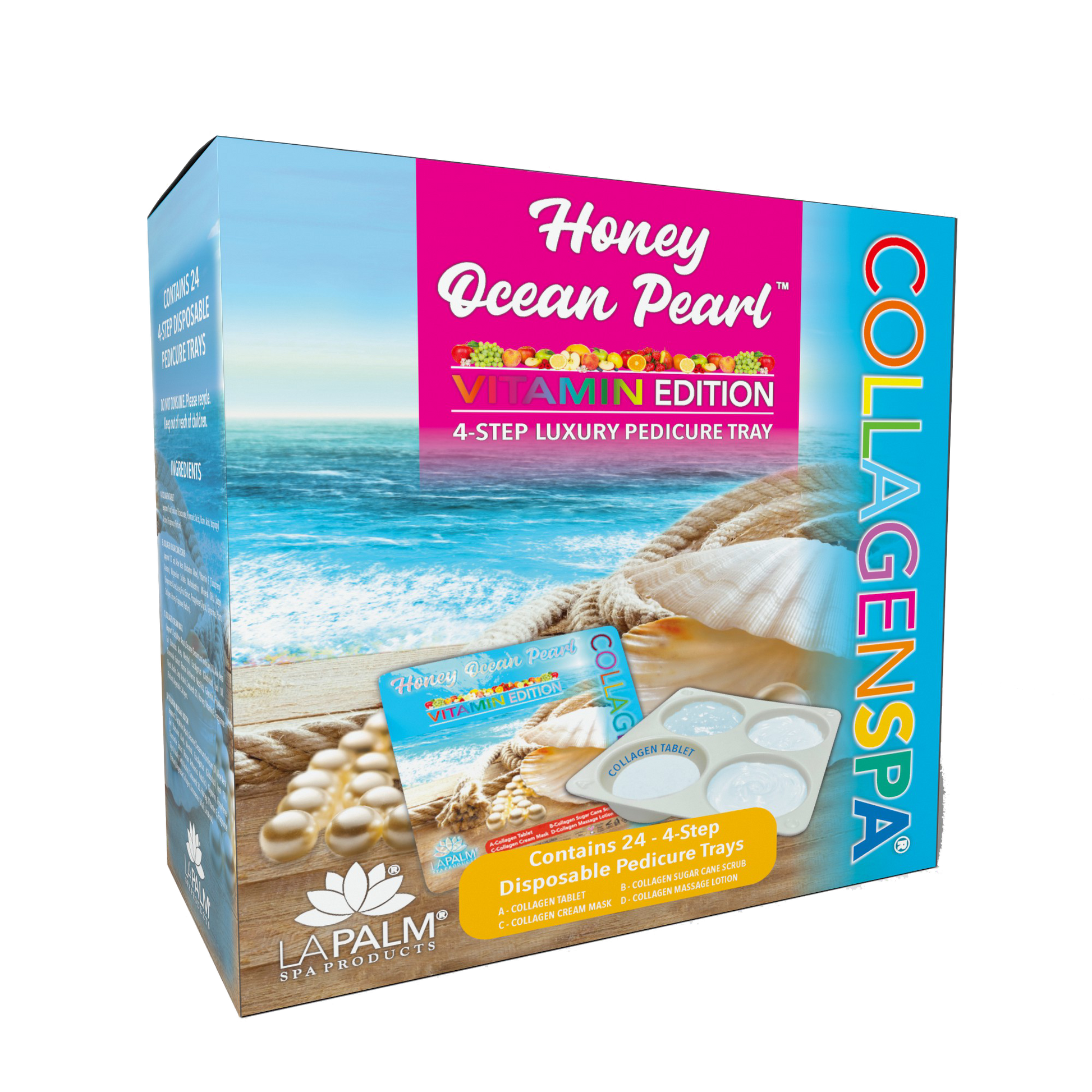 La palm pedicure tray 24/box - ocean pearl