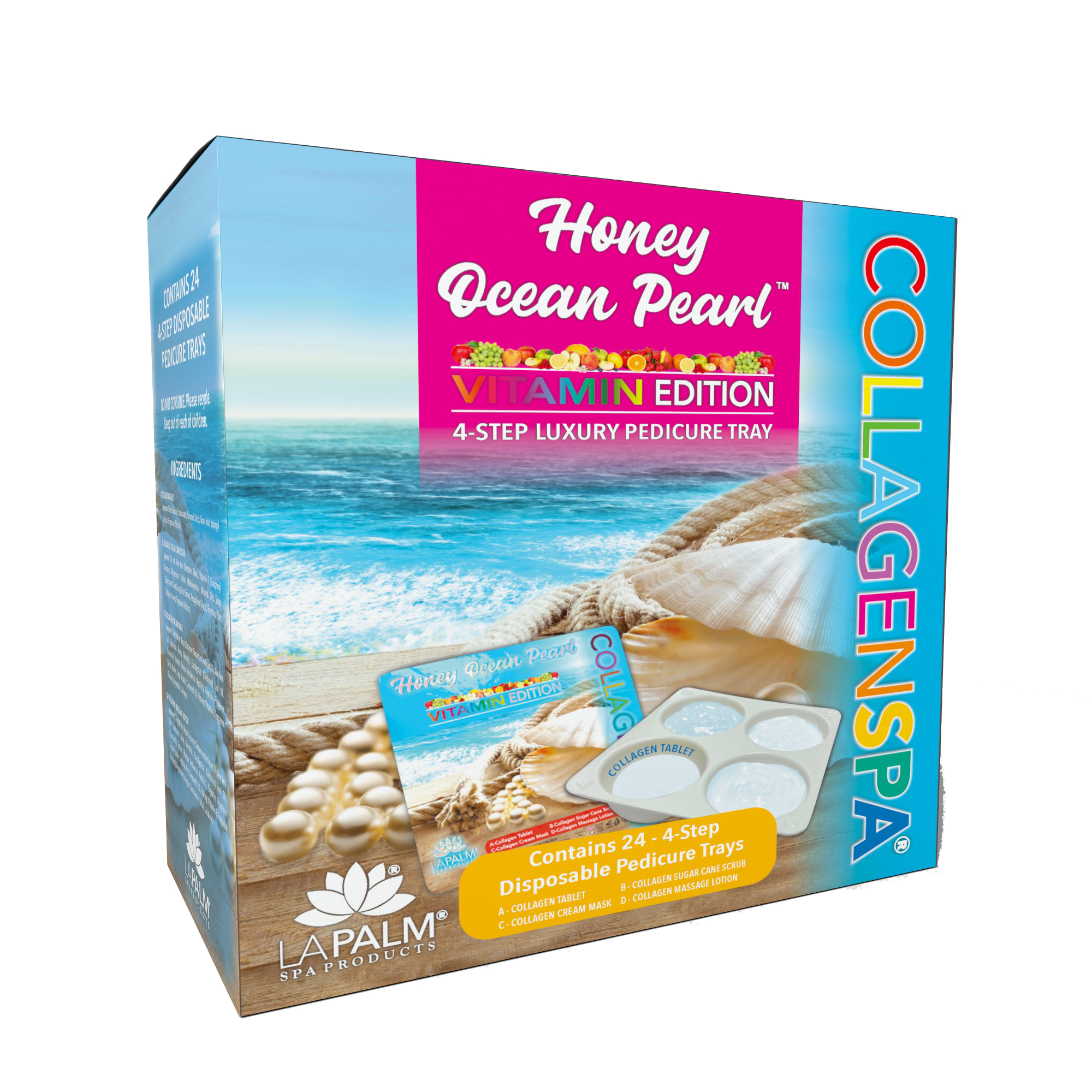 La palm pedicure tray 24/box - ocean pearl