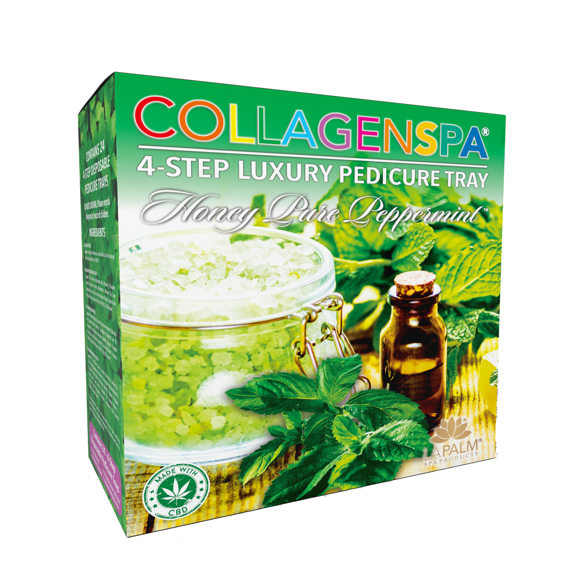 La palm pedicure tray 24/box - pure peppermint