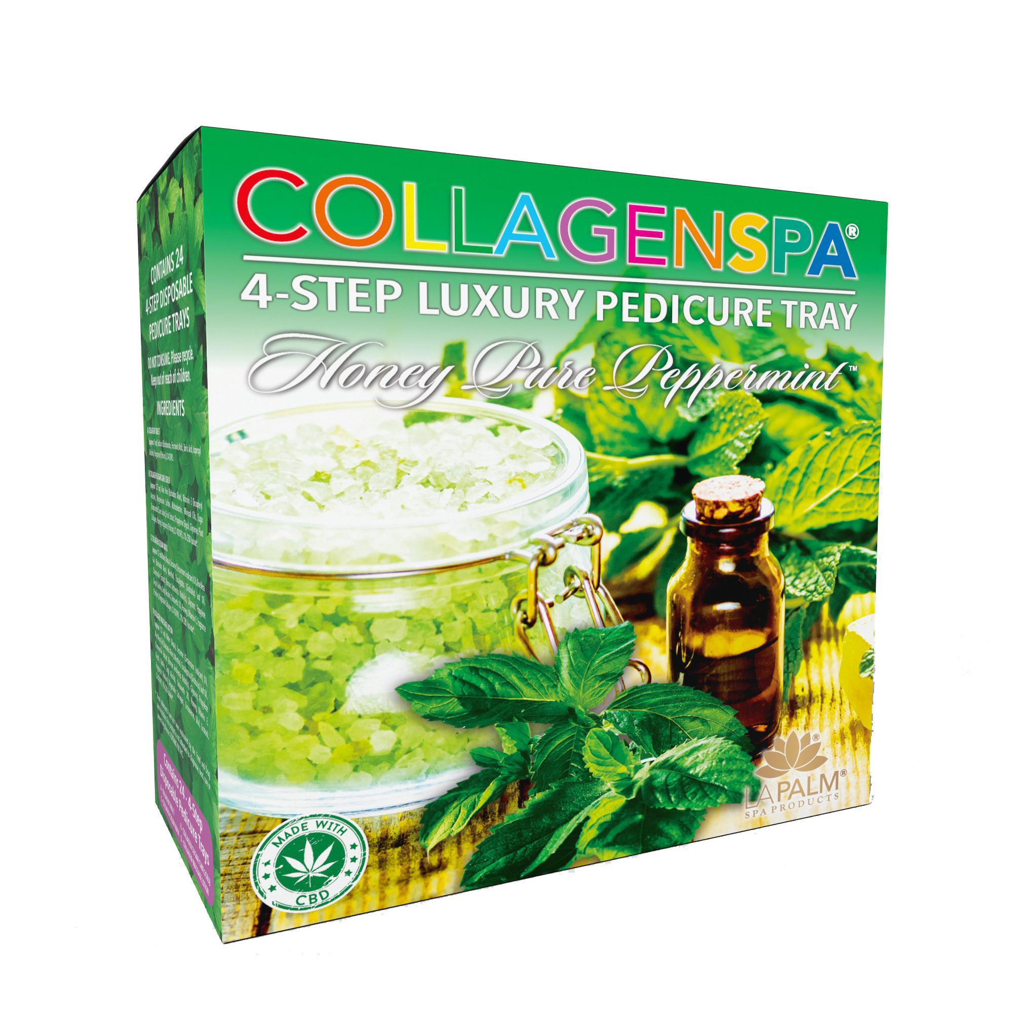 La palm pedicure tray 24/box - pure peppermint