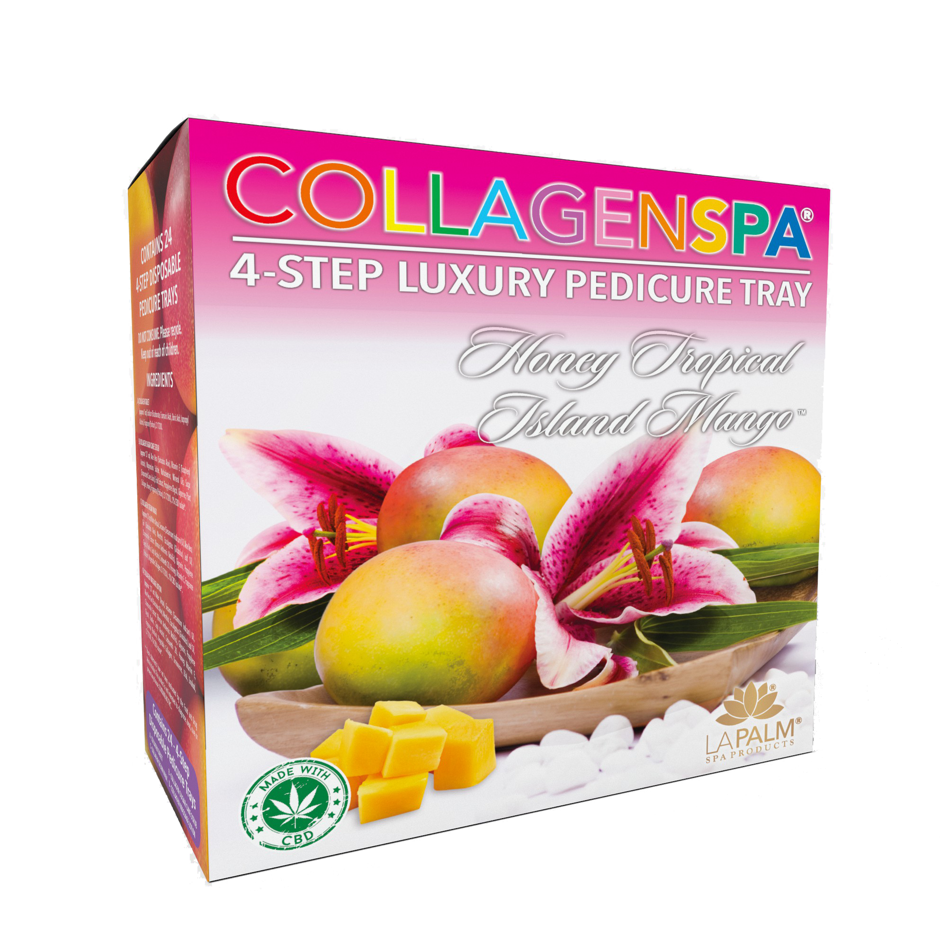 La palm pedicure tray 24/box - tropical island mango