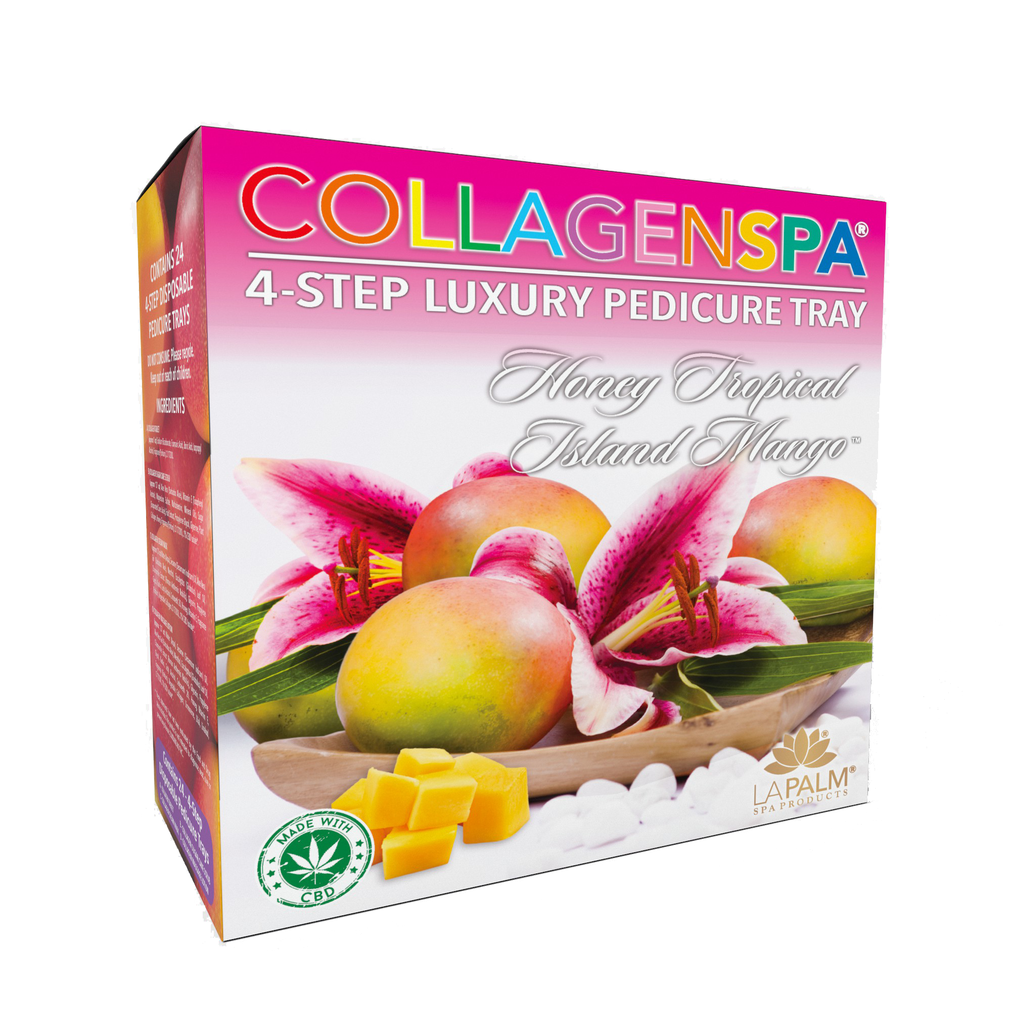 La palm pedicure tray 24/box - tropical island mango